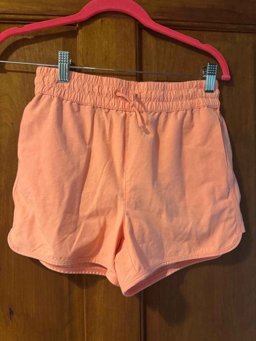 Athleta Peach Pink Athletic Drawstring Shorts